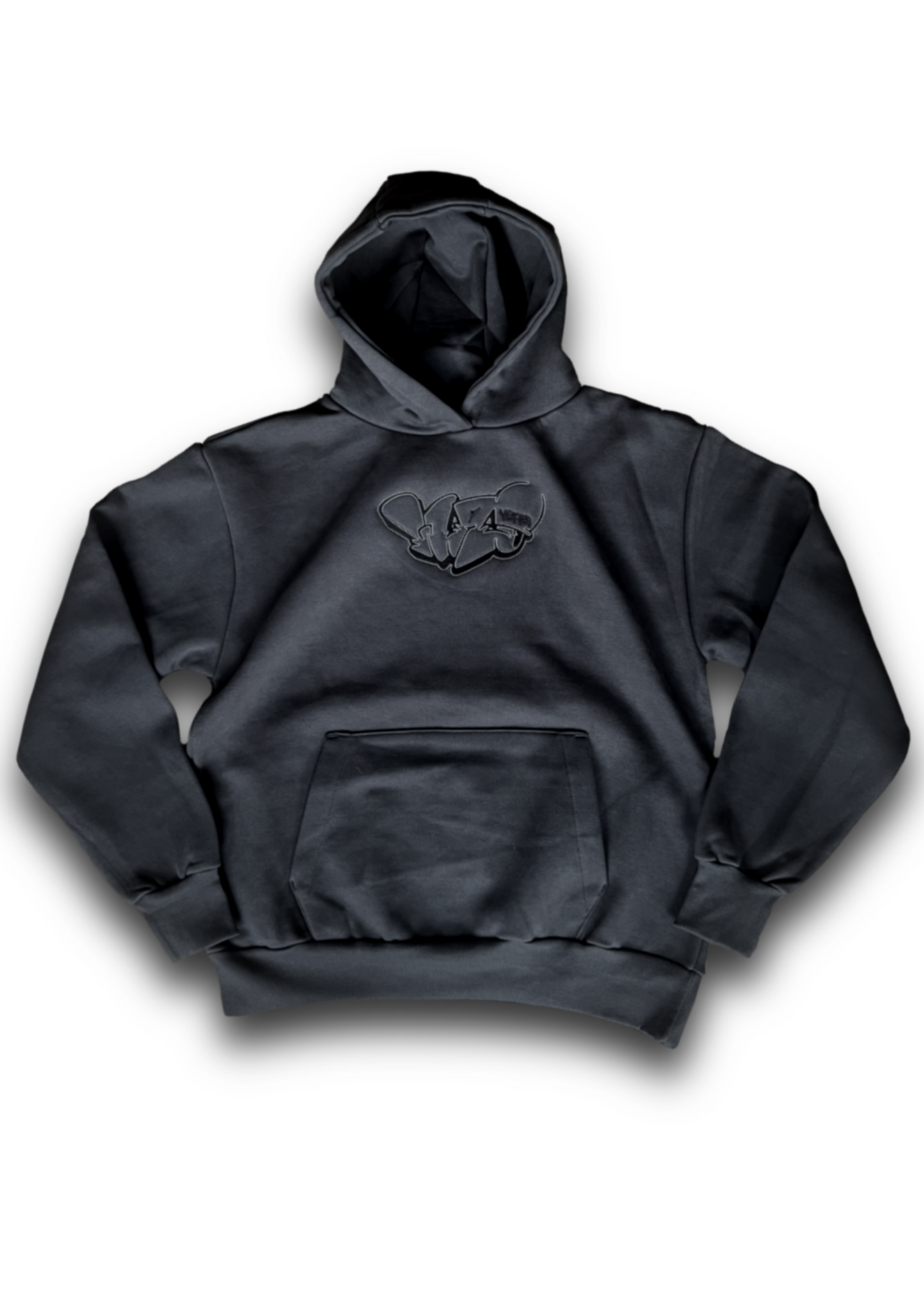 "WA" graffiti throwie hoodie charcoal black