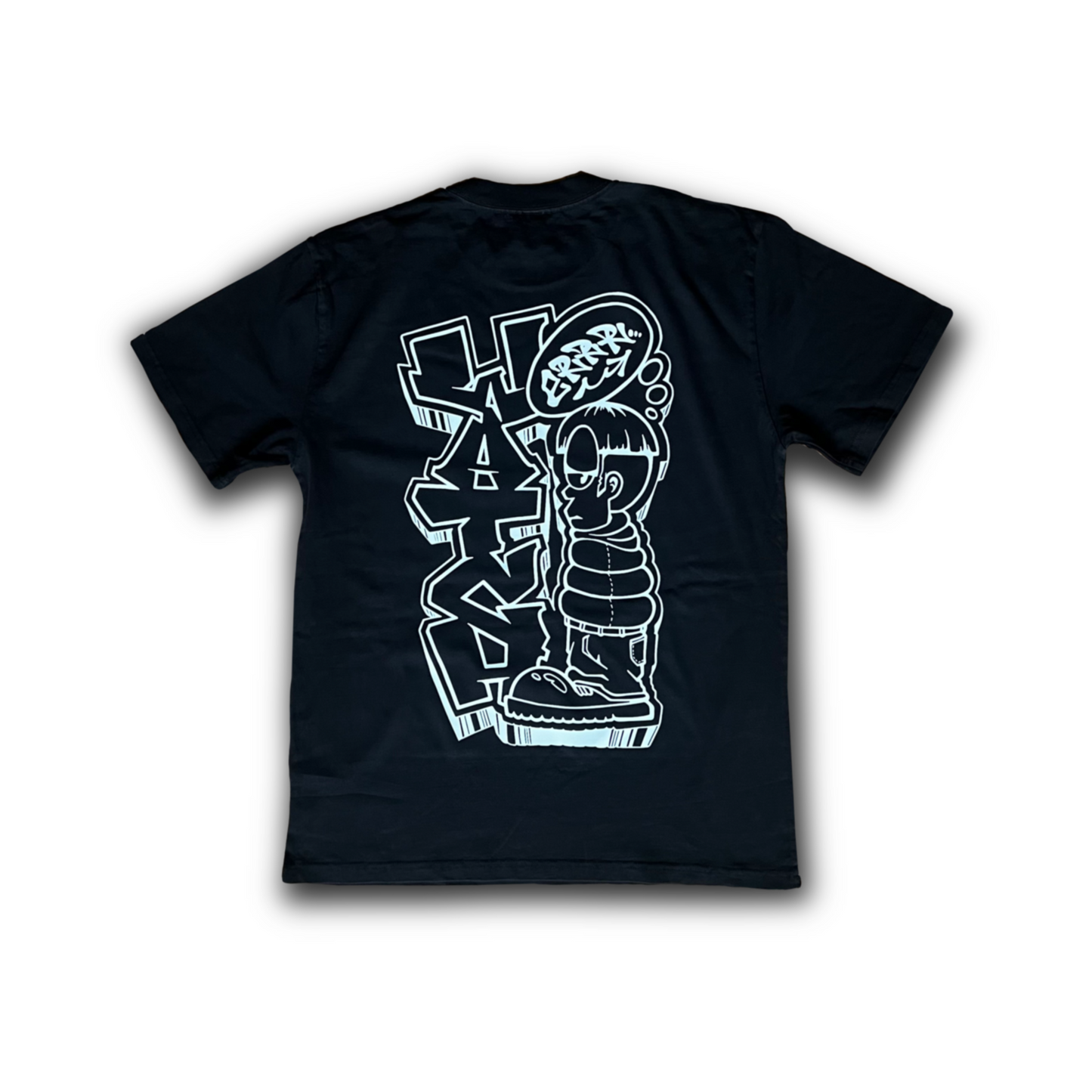 BOWL CUT heavy weight tee faded black