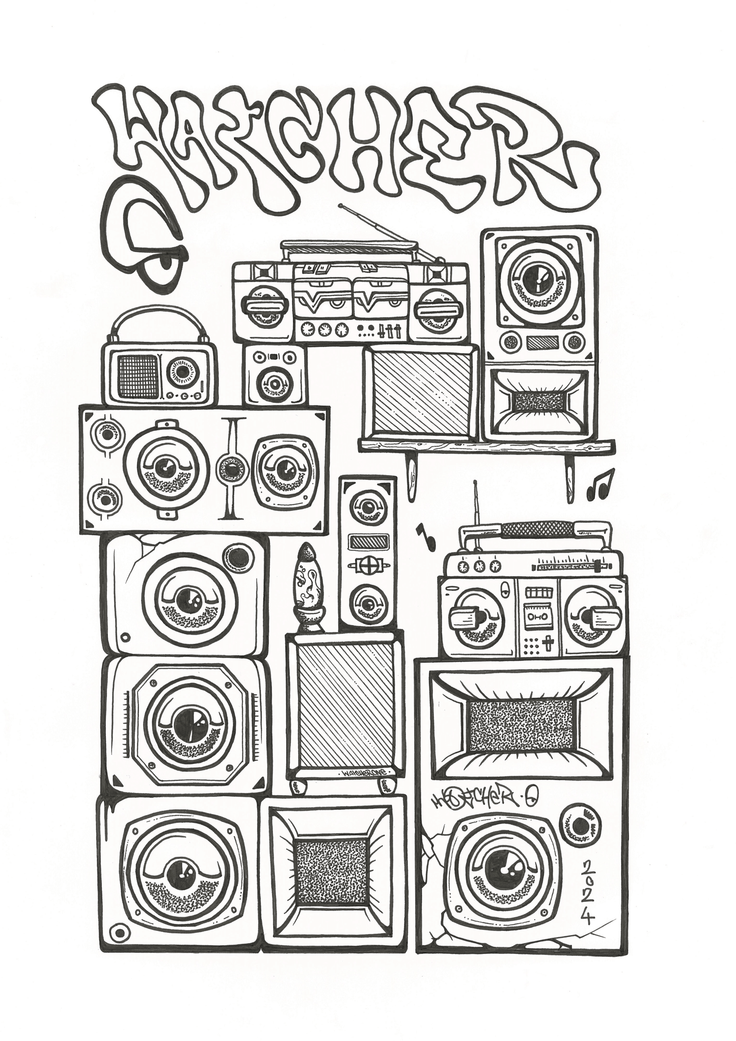 Stacked speakers illustration