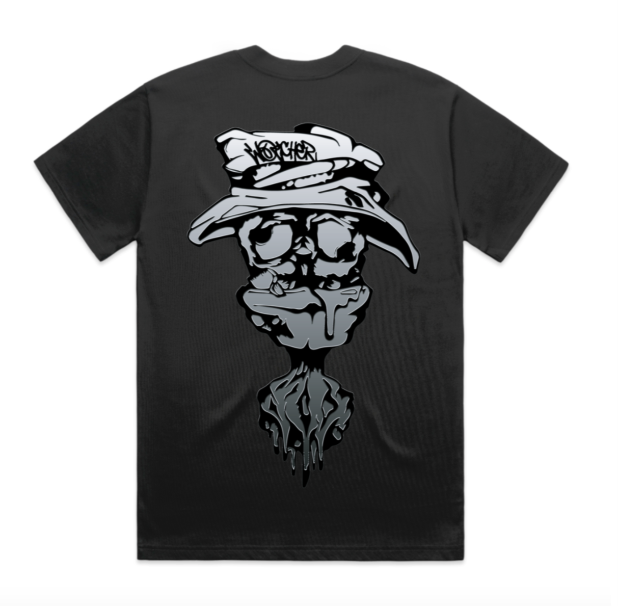 realraver metallic back print TEE black
