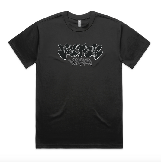 realraver metallic back print TEE black