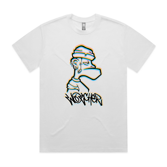 Holographic side profile TEE white