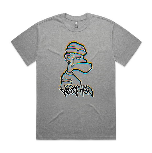 Holographic side profile TEE heather grey
