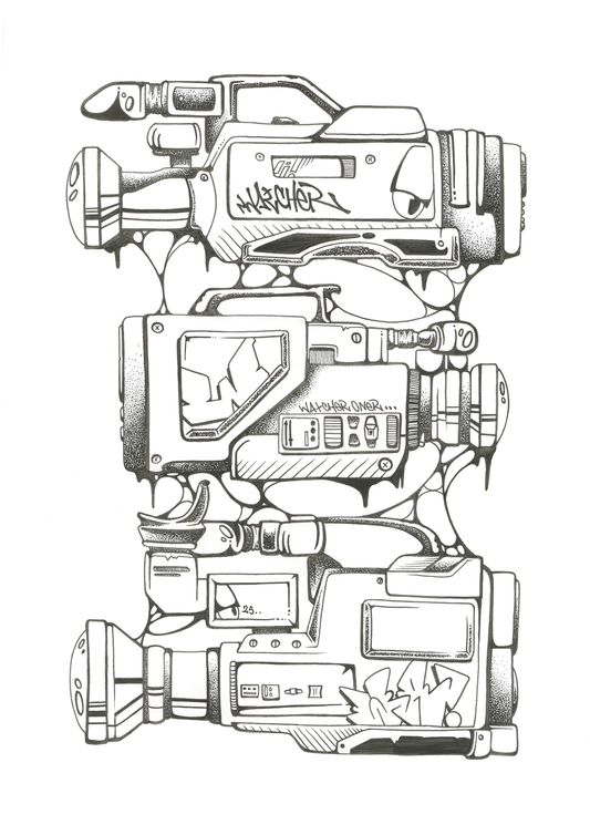 "retro cam corder" illustration