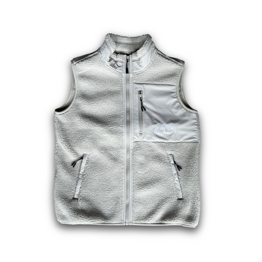 "WATCHER" hand style Sherpa gilet off white