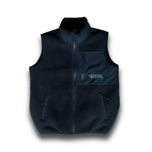 "WATCHER" hand style Sherpa gilet black