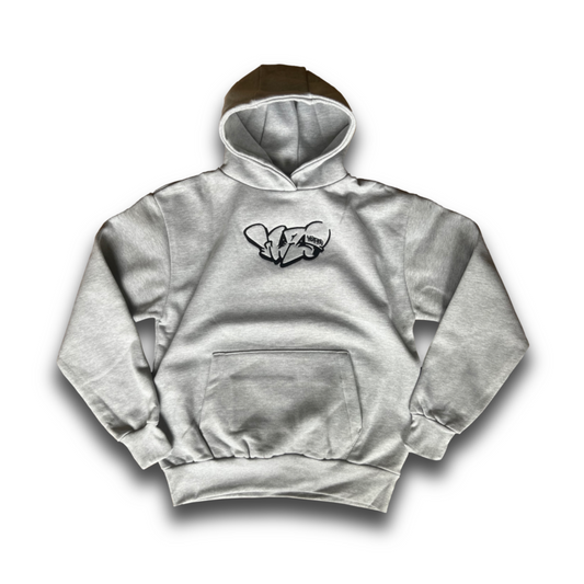 "WA" graffiti throwie hoodie heather grey