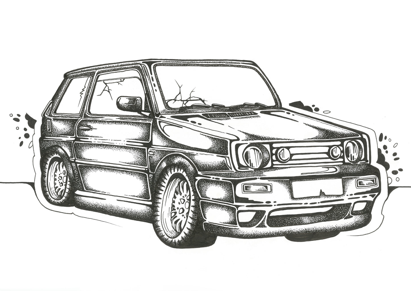 Volkswagen Golf mk2 illustration