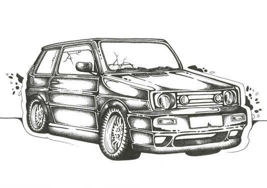 Volkswagen Golf mk2 illustration